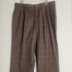 Brooks Brothers Men's Preppy Brown Checkered Plsid Cotton Dress Pants